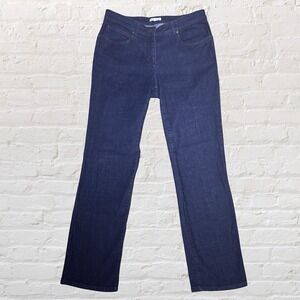 EILEEN FISHER Soft Stretch Blue Jeans Size Small 31x31 Dark Wash Mid Rise Preppy
